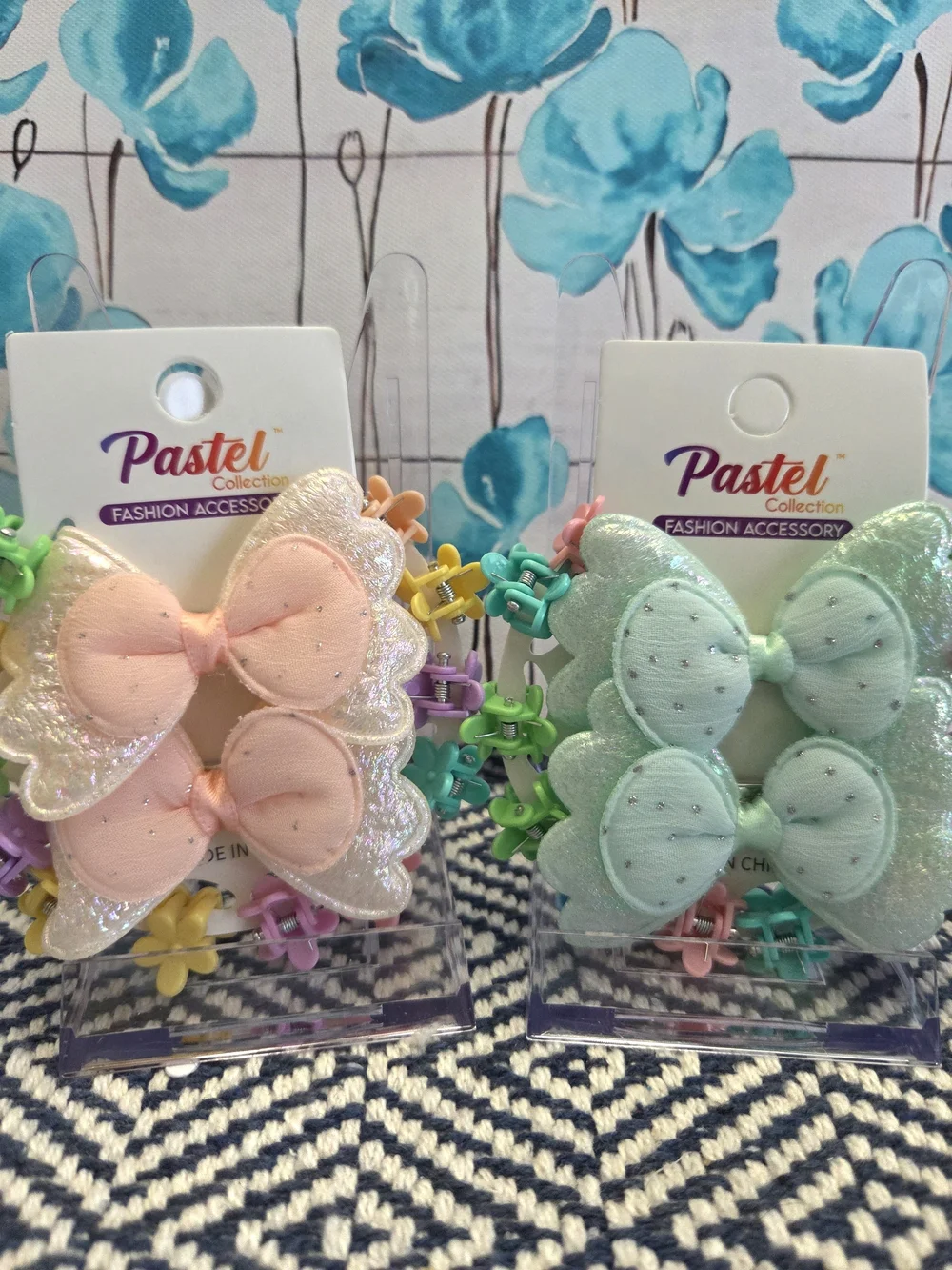 Kids Glitter Now/Hair Clips Set - Mint & Peach (2-Pack)
